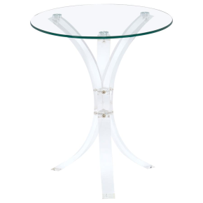 CoasterEveryday 900490 Laning - Round Glass Top Acrylic Side Table - Clear