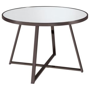 Coaster Fine Furniture 120630 Jillian - Round Mirror Top Dining Table - Black Nickel