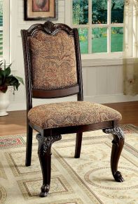 Furniture of America CM3319F-SC-2PK Bellagio Fabric Side Chair (Set of 2) - Brown Cherry / Brown