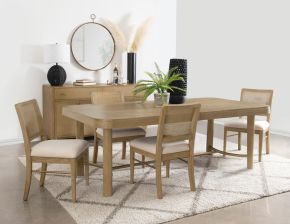 Coaster Fine Furniture 108931-S5W Arini - 5 Piece Extension Leaf Dining Table Set - Sand Wash