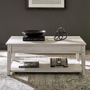 Liberty Furniture 110W-OT1015 Liberty Furniture 110W-OT1015 Lake House - Lift Top Cocktail Table - Weathered White