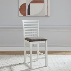 Liberty Furniture 182-B200124 Brook Bay - Upholstered Ladder Back Counter Chair (RTA) - White