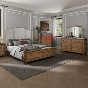 Liberty Furniture 336-BR-KSHDM Harrison Heights - 3 Piece Bedroom Set (King Shelter Bed, Dresser & Mirror) - Sienna