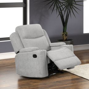 ACME LV04682 Galya - Motion Glider Recliner - Light Gray Chenille
