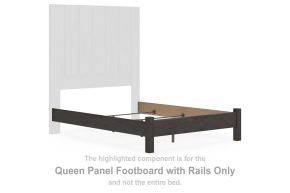Signature Design by Ashley® PCB3370-54 Fraluna - Queen Panel Footboard With Rails - Charcoal