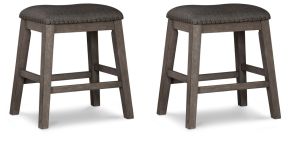 Signature Design by Ashley® D388-024 Caitbrook - Upholstered Stool (Set of 2) - Gray