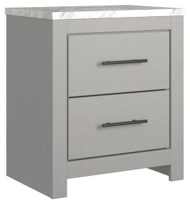 Ashley Furniture B1192-92 Cottonburg - Light Gray / White - Two Drawer Night Stand