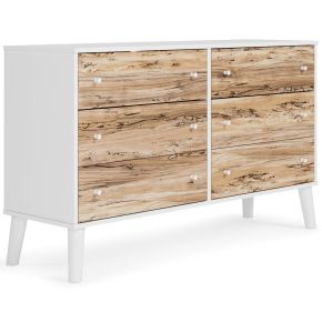 Signature Design by Ashley® EB1221-231 Piperton - Six Drawer Dresser - Vinyl-Wrapped - Brown / White
