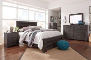 Signature Design by Ashley® B249/31/36/46/67/64/98/92(2) Brinxton - 8 Pc. - Dresser, Mirror, Chest, Queen Panel Bed, 2 Nightstands - Charcoal