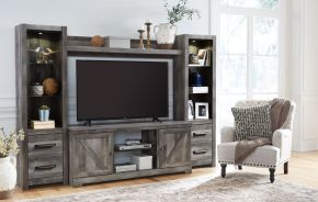 Signature Design by Ashley® W440/68/24(2)/27 Wynnlow - 4 Pc. - Entertainment Center - 63" TV Stand - Gray