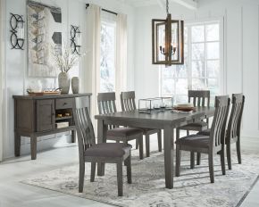 Signature Design by Ashley® D589/35/01(6)/60 Hallanden - Black / Gray - 8 Pc. - Extension Table, 6 Side Chairs, Server