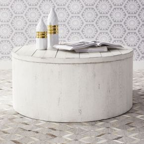 Liberty Furniture 406W-OT1011 Modern Farmhouse - Drum Cocktail Table - White