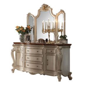ACME 26905 Picardy - Dresser - Antique Pearl & Cherry Oak