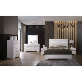 ACME 26770Q Naima II - Queen Bed - White High Gloss