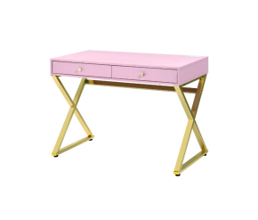 ACME 93062 Coleen - Desk - Pink & Gold Finish