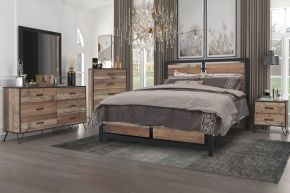 New Classic 00-5533-25C Elk River - 6/0 Western King 5 Piece Bedroom Set (Bed, Dresser, Mirror, Chest, Nightstand) - Brown