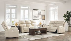 Signature Design by Ashley® U13200/87/96/98 Dahlmoore - 3 Pc. - Power Reclining Sofa, Power Reclining Loveseat With Console, Power Rocker Recliner - Almond