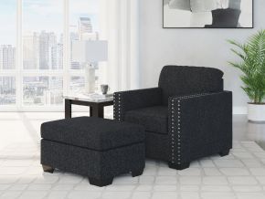 Benchcraft® 28904/20/14 Jasmine Peaks - 2 Pc. - Chair, Ottoman - Coal