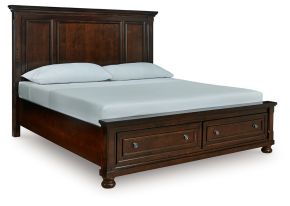 Millennium® by Ashley B697B44 Porter - King Panel Storage Bed - Rustic Brown