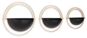 Signature Design by Ashley® A8010374 Tobins - Black / Gold Finish - Wall Planter Set (Set of 3)