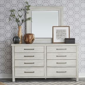 Liberty Furniture 406W-BR-DM Modern Farmhouse - Dresser & Mirror - White