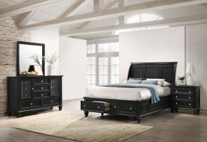 CoasterEssence 201329Q-S4 Sandy Beach - 4 Piece Queen Bedroom Set - Black