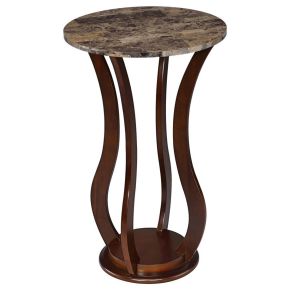 CoasterEveryday 900926 Elton - Round Faux Marble Top Accent Side Table - Brown