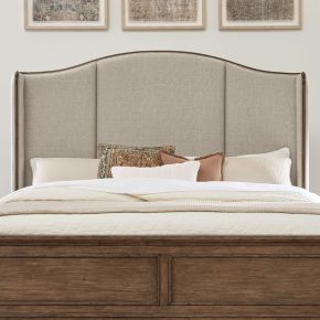 Liberty Furniture 336-BR13HU Harrison Heights - Queen Upholstered Shelter Headboard - Sienna