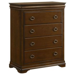 Coaster Fine Furniture 205305 Garland - 4-Drawer Bedroom Chest Of Drawers - Brown Cherry
