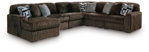 Signature Design by Ashley® 98104S23 Midnight-Madness - 6-Piece Sectional With LAF Corner Chaise - Chocolate