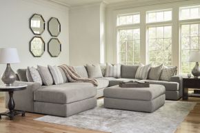 Ashley Furniture 58103/16/46(3)/77/65/08 Ashley Furniture 58103/16/46(3)/77/65/08 Avaliyah - 7 Pc. - 6-Piece Sectional With Laf Corner Chaise, Ottoman - Ash