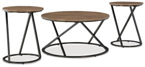 Ashley Furniture T152-13 Cassbryn - Occasional Table Set (Set of 3) - Brown / Black