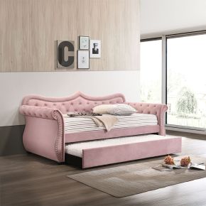 ACME 39420 ACME 39420 Adkins - Twin Daybed With Trundle - Pink Velvet