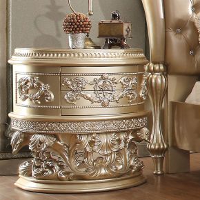 ACME BD00462 Vatican - Nightstand - Champagne Silver