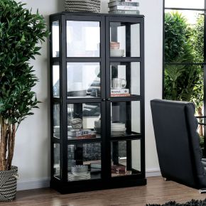 Furniture of America CM-CR140BK Vilas - Curio Cabinet - Black