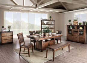 Furniture of America CM3061T Wichita - Dining Table - Distressed Dark Oak