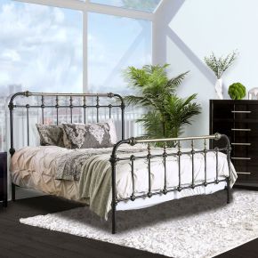 Furniture of America CM7733Q Riana - Metal Queen Bed - Antique Black