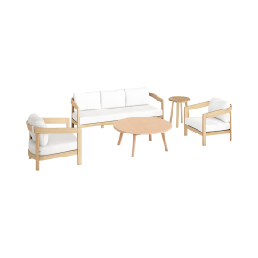 New Classic 60-G5511-S5S Wesley - 5 Piece Outdoor (Sofa & 2 Chairs & Coffee & End Table) - White