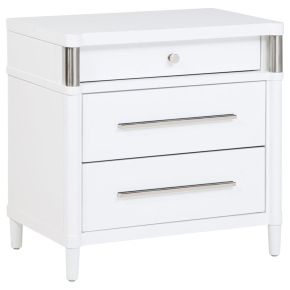Coaster Fine Furniture 225072 Gracemont - 3-Drawer Bedroom Nightstand Bedside Table - White