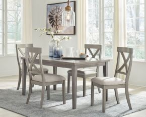 Signature Design by Ashley® D291/25/01(4) Parellen - Gray - 5 Pc. - Dining Room Table, 4 Side Chairs