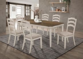 Coaster Fine Furniture 108051-S7 Ronnie - 7 Piece Rectangular Dining Table Set - Rustic Cream