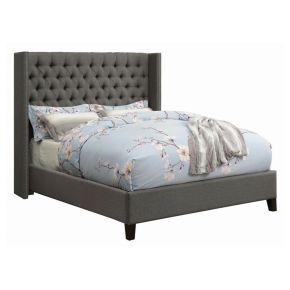 CoasterEssence 301405Q Bancroft - Upholstered Queen Wingback Bed - Gray