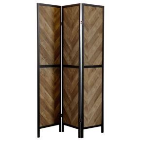 CoasterEveryday 962922 Marlene - 3-Panel Room Divider Folding Screen - Rustic Tobacco