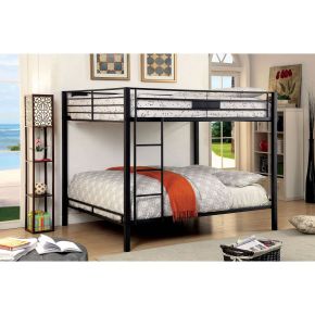 Furniture of America CM-BK939QQ-BED Claren - Queen Over Queen Bunk Bed - Black