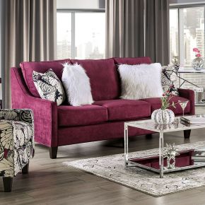 Furniture of America SM8016-SF Jillian - Sofa - Plum / Ivory / White