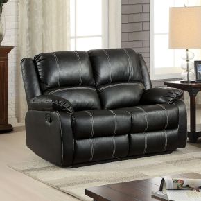 ACME LV52286 ACME LV52286 Zuriel - Motion Loveseat - Black Synthetic Leather
