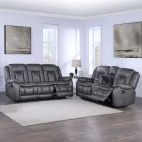New Classic 20-2505-2NP Morello - 2 Piece Manual Sofa & Loveseat - Gray