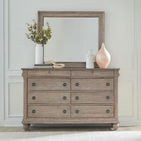 Liberty Furniture 589WT-BR-DM Liberty Furniture 589WT-BR-DM Rustic Traditions - Dresser & Mirror - Saddle Tan