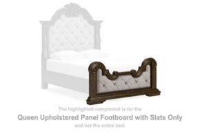 Signature Design by Ashley® B947-54 Maylee - Queen Upholstered Panel Footboard With Slats - Dark Brown