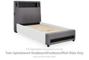 Signature Design by Ashley® PCB2721-53 Verishaw - Twin Upholstered Headboard / Footboard / Rroll Slats - Gray